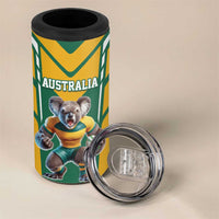 Custom Australia Rugby 4 in 1 Can Cooler Tumbler Koala Mascot Sporty Style - Wonder Print Shop