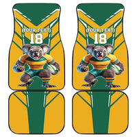 Custom Australia Rugby Car Mats Koala Mascot Sporty Style - Wonder Print Shop