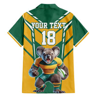 Custom Australia Rugby Family Matching Off Shoulder Short Dress and Hawaiian Shirt Koala Mascot Sporty Style - Wonder Print Shop