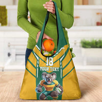 Custom Australia Rugby Grocery Bag Koala Mascot Sporty Style - Wonder Print Shop