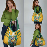Custom Australia Rugby Grocery Bag Koala Mascot Sporty Style - Wonder Print Shop