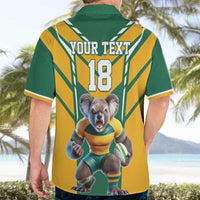 Custom Australia Rugby Hawaiian Shirt Koala Mascot Sporty Style - Wonder Print Shop