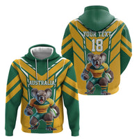 Custom Australia Rugby Hoodie Koala Mascot Sporty Style - Wonder Print Shop