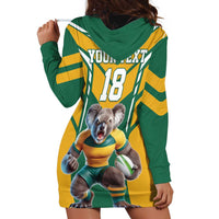 Custom Australia Rugby Hoodie Dress Koala Mascot Sporty Style - Wonder Print Shop