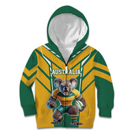 Custom Australia Rugby Kid Hoodie Koala Mascot Sporty Style - Wonder Print Shop