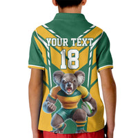 Custom Australia Rugby Kid Polo Shirt Koala Mascot Sporty Style - Wonder Print Shop