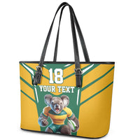 Custom Australia Rugby Leather Tote Bag Koala Mascot Sporty Style - Wonder Print Shop