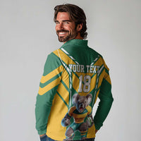Custom Australia Rugby Long Sleeve Polo Shirt Koala Mascot Sporty Style - Wonder Print Shop