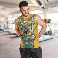 Custom Australia Rugby Men Tank Top Koala Mascot Sporty Style - Wonder Print Shop
