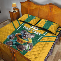 Custom Australia Rugby Quilt Bed Set Koala Mascot Sporty Style - Wonder Print Shop
