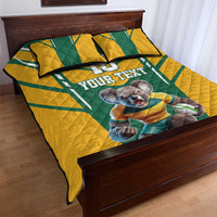 Custom Australia Rugby Quilt Bed Set Koala Mascot Sporty Style - Wonder Print Shop