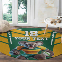 Custom Australia Rugby Round Carpet Koala Mascot Sporty Style - Wonder Print Shop