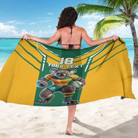 Custom Australia Rugby Sarong Koala Mascot Sporty Style - Wonder Print Shop
