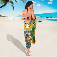 Custom Australia Rugby Sarong Koala Mascot Sporty Style - Wonder Print Shop