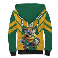 Custom Australia Rugby Sherpa Hoodie Koala Mascot Sporty Style - Wonder Print Shop