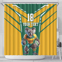 Custom Australia Rugby Shower Curtain Koala Mascot Sporty Style - Wonder Print Shop
