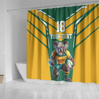 Custom Australia Rugby Shower Curtain Koala Mascot Sporty Style - Wonder Print Shop