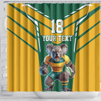 Custom Australia Rugby Shower Curtain Koala Mascot Sporty Style - Wonder Print Shop