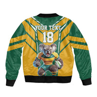 Custom Australia Rugby Sleeve Zip Bomber Jacket Koala Mascot Sporty Style - Wonder Print Shop