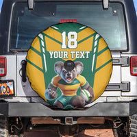 Custom Australia Rugby Spare Tire Cover Koala Mascot Sporty Style - Wonder Print Shop