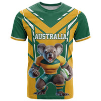 Custom Australia Rugby T Shirt Koala Mascot Sporty Style - Wonder Print Shop