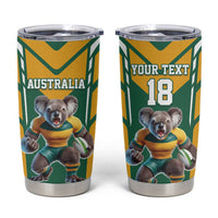 Custom Australia Rugby Tumbler Cup Koala Mascot Sporty Style - Wonder Print Shop