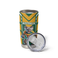 Custom Australia Rugby Tumbler Cup Koala Mascot Sporty Style - Wonder Print Shop
