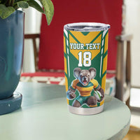 Custom Australia Rugby Tumbler Cup Koala Mascot Sporty Style - Wonder Print Shop