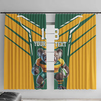 Custom Australia Rugby Window Curtain Koala Mascot Sporty Style - Wonder Print Shop