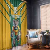 Custom Australia Rugby Window Curtain Koala Mascot Sporty Style - Wonder Print Shop