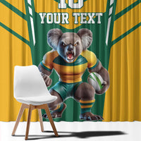Custom Australia Rugby Window Curtain Koala Mascot Sporty Style - Wonder Print Shop