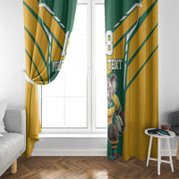 Custom Australia Rugby Window Curtain Koala Mascot Sporty Style - Wonder Print Shop