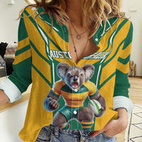 Custom Australia Rugby Women Casual Shirt Koala Mascot Sporty Style - Wonder Print Shop
