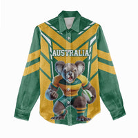 Custom Australia Rugby Women Casual Shirt Koala Mascot Sporty Style - Wonder Print Shop