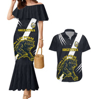 Custom Argentina Rugby Couples Matching Mermaid Dress and Hawaiian Shirt Pumas Mascot - Wonder Print Shop