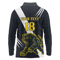 Custom Argentina Rugby Long Sleeve Polo Shirt Pumas Mascot - Wonder Print Shop