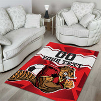 Custom Canada Football Area Rug Beavers Mascot - Wonder Print Shop