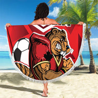 Custom Canada Football Beach Blanket Beavers Mascot - Wonder Print Shop