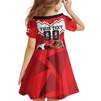 Custom Canada Football Family Matching Long Sleeve Bodycon Dress and Hawaiian Shirt Beavers Mascot - Wonder Print Shop