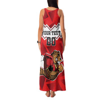 Custom Canada Football Family Matching Tank Maxi Dress and Hawaiian Shirt Beavers Mascot - Wonder Print Shop