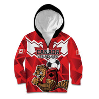Custom Canada Football Kid Hoodie Beavers Mascot - Wonder Print Shop