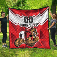 Custom Canada Football Quilt Beavers Mascot - Wonder Print Shop
