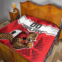 Custom Canada Football Quilt Beavers Mascot - Wonder Print Shop