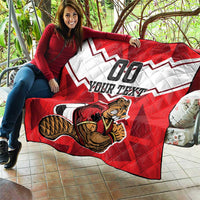 Custom Canada Football Quilt Beavers Mascot - Wonder Print Shop