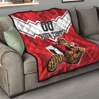 Custom Canada Football Quilt Beavers Mascot - Wonder Print Shop