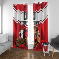 Custom Canada Football Window Curtain Beavers Mascot - Wonder Print Shop
