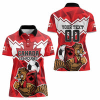 Custom Canada Football Women Polo Shirt Beavers Mascot - Wonder Print Shop