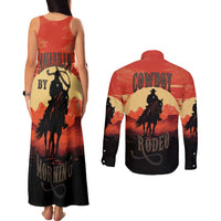 Rodeo Cowboy Couples Matching Tank Maxi Dress and Long Sleeve Button Shirt Amarillo By Morning - Wonder Print Shop