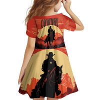 Rodeo Cowboy Family Matching Long Sleeve Bodycon Dress and Hawaiian Shirt Amarillo By Morning - Wonder Print Shop