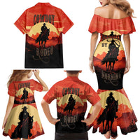 Rodeo Cowboy Family Matching Mermaid Dress and Hawaiian Shirt Amarillo By Morning - Wonder Print Shop